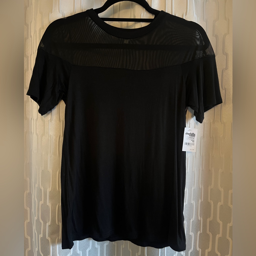 Sheer Black Short Sleeve Top